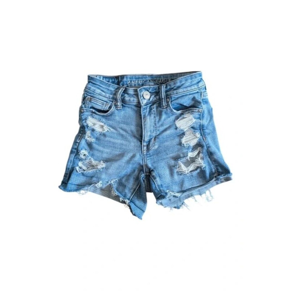 American Eagle Next Level Stretch Hi Waisted Jean Shorts Size 0